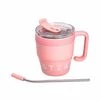 Термочашка Coffee &amp; Tea з трубочкою рожева HP-14-23P - 4