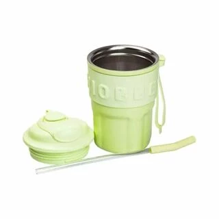 Термочашка Chiobbe з трубочкою та ремінцем 450 мл зелена HP-14-18GR