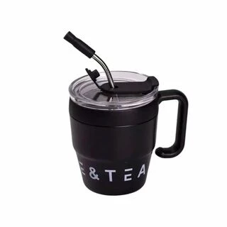 Термочашка Coffee &amp; Tea з трубочкою чорна HP-14-23B