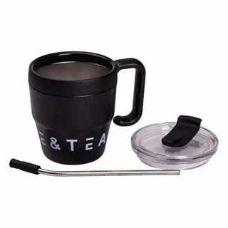 Термочашка Coffee &amp; Tea з трубочкою чорна HP-14-23B