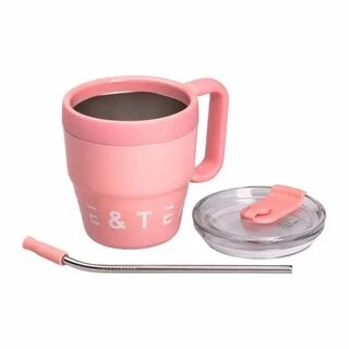 Термочашка Coffee &amp; Tea з трубочкою рожева HP-14-23P