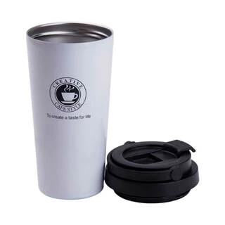 Термос нержавіюча сталь 500 мл металевий з ручкою Білий HPGM501W