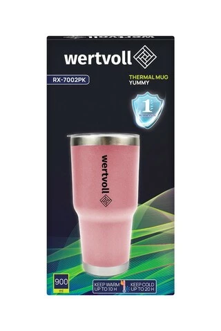 Термокружка WERTVOLL "YUMMY" 900 мл SS рожева RX-7002PK